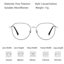 Women Ultra-light Pure Titanium Eyewear Frame Round Flexible Myopia Hyperopia Glasses Frame Optical Prescription Frame