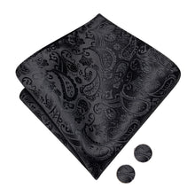 Hi-Tie Silk Pre-tied Mens Bowtie Hanky Cufflinks Set Bow Tie Cravat for Male Jacquard Solid Paisley Floral Men Wedding Business