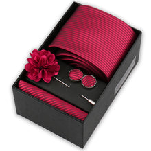 Brand Design Tie Handkerchief Cufflink Clip Set For Men Silk Necktie Holiday Gift Box Blue Gold Suit Accessories Wedding Gravata
