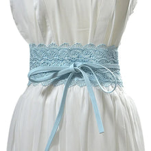 Women Bow Lace Belt Corset Wide Belts for Women Black White Female Self Tie Obi Cinch Waistband Wedding Dress Waist Band