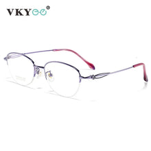 VICKY Retro Ultra-light Pure Titanium Women's Glasses New Simple Anti-Blue Light Glasses Customizable Prescription S7010T